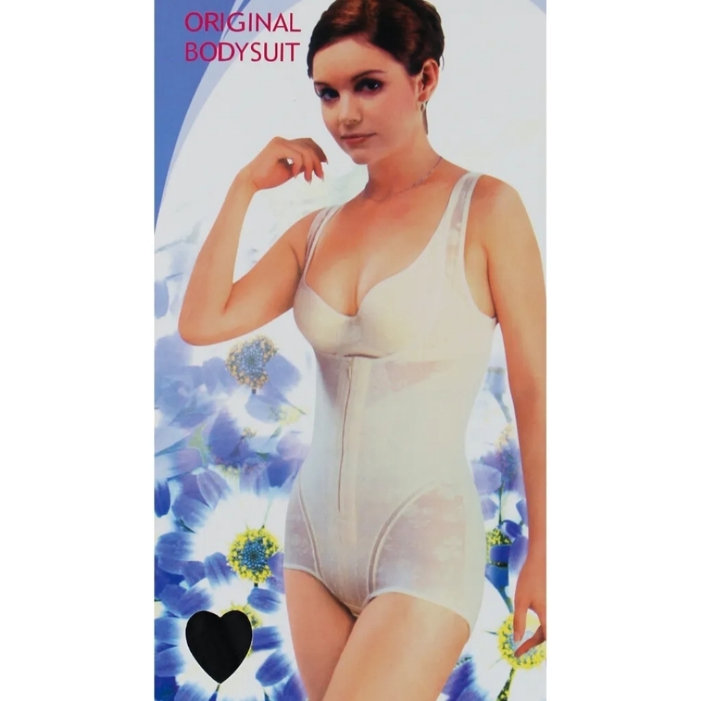 Unique Full Body Shaper Woman Small Beige‎ Waist Underbust Zipper Firm Control
